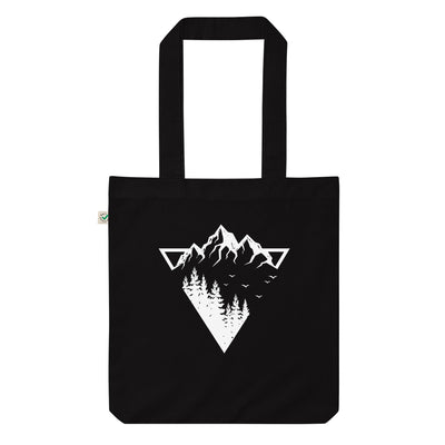 Berge - Geometrisch - Organic Einkaufstasche berge camping wandern Schwarz