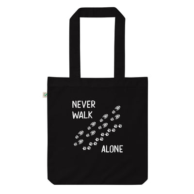 Never walk alone - Organic Einkaufstasche wandern Schwarz