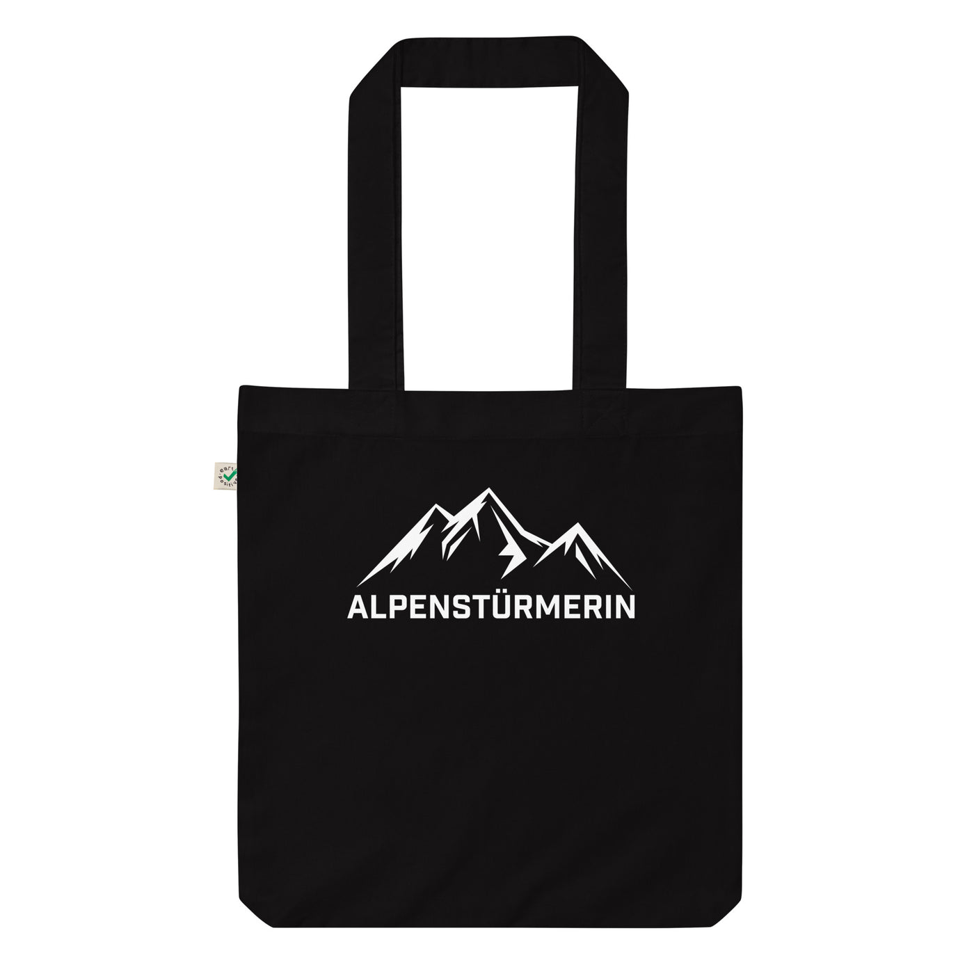 Alpenstürmerin - Organic Einkaufstasche berge wandern Black