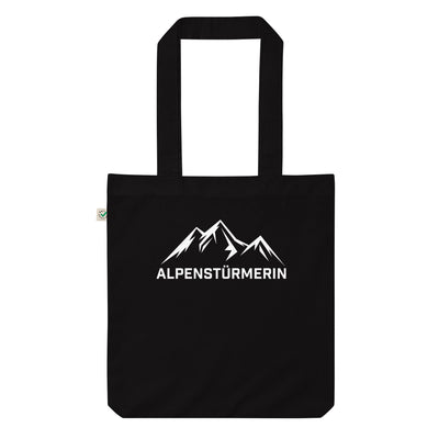 Alpenstürmerin - Organic Einkaufstasche berge wandern Black