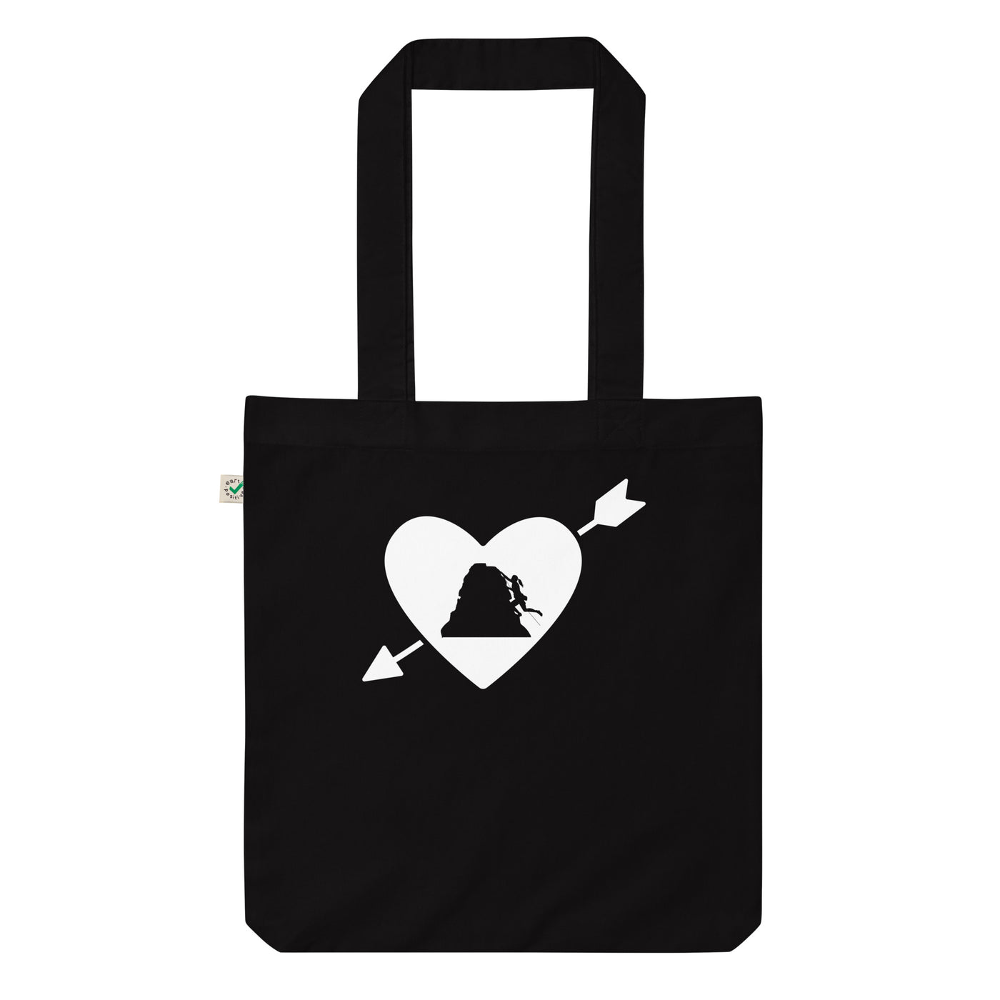 Herz, Pfeil Und Klettern 1 - Organic Einkaufstasche klettern Black