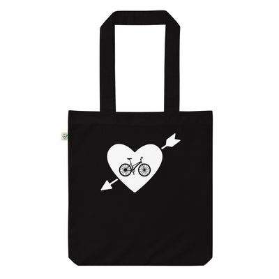 Herz, Pfeil Und Radfahren - Organic Einkaufstasche fahrrad Black