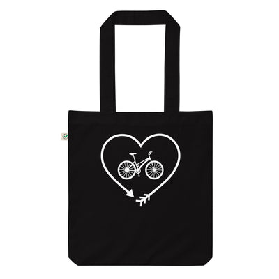 Pfeil, Herz Und Radfahren - Organic Einkaufstasche fahrrad Black