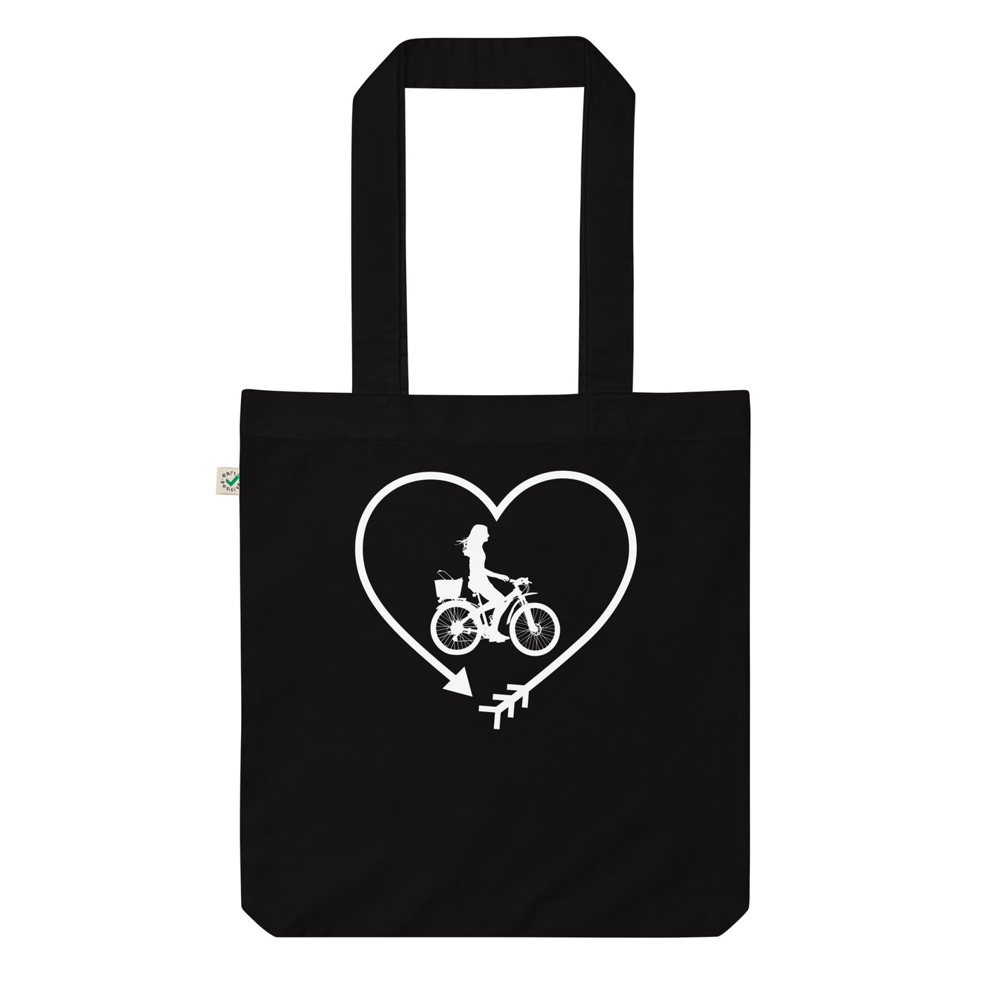 Pfeil, Herz Und Radfahren 2 - Organic Einkaufstasche fahrrad Black
