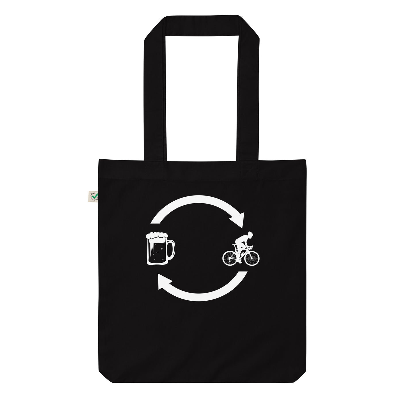Bier, Ladende Pfeile Und Radfahren 1 - Organic Einkaufstasche fahrrad Black