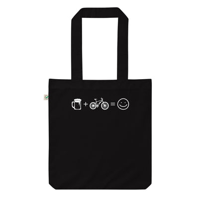 Bier, Lächeln Und E-Bike - Organic Einkaufstasche e-bike Black