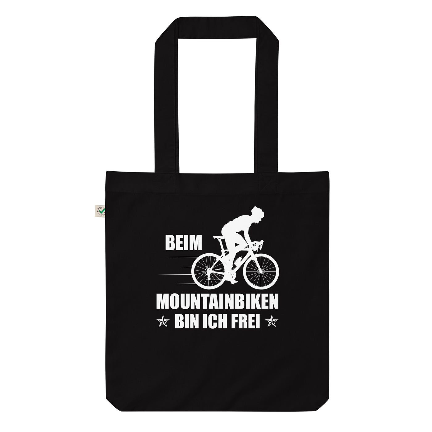 Beim Mountainbiken Bin Ich Frei 2 - Organic Einkaufstasche fahrrad Black
