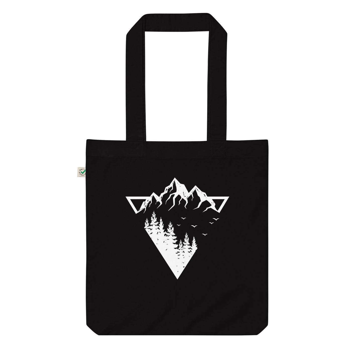 Berge - Geometrisch - Organic Einkaufstasche berge camping wandern Black