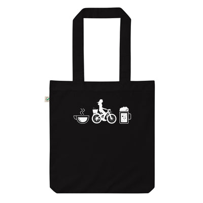 Kaffee, Bier Und Radfahren - Organic Einkaufstasche fahrrad Black
