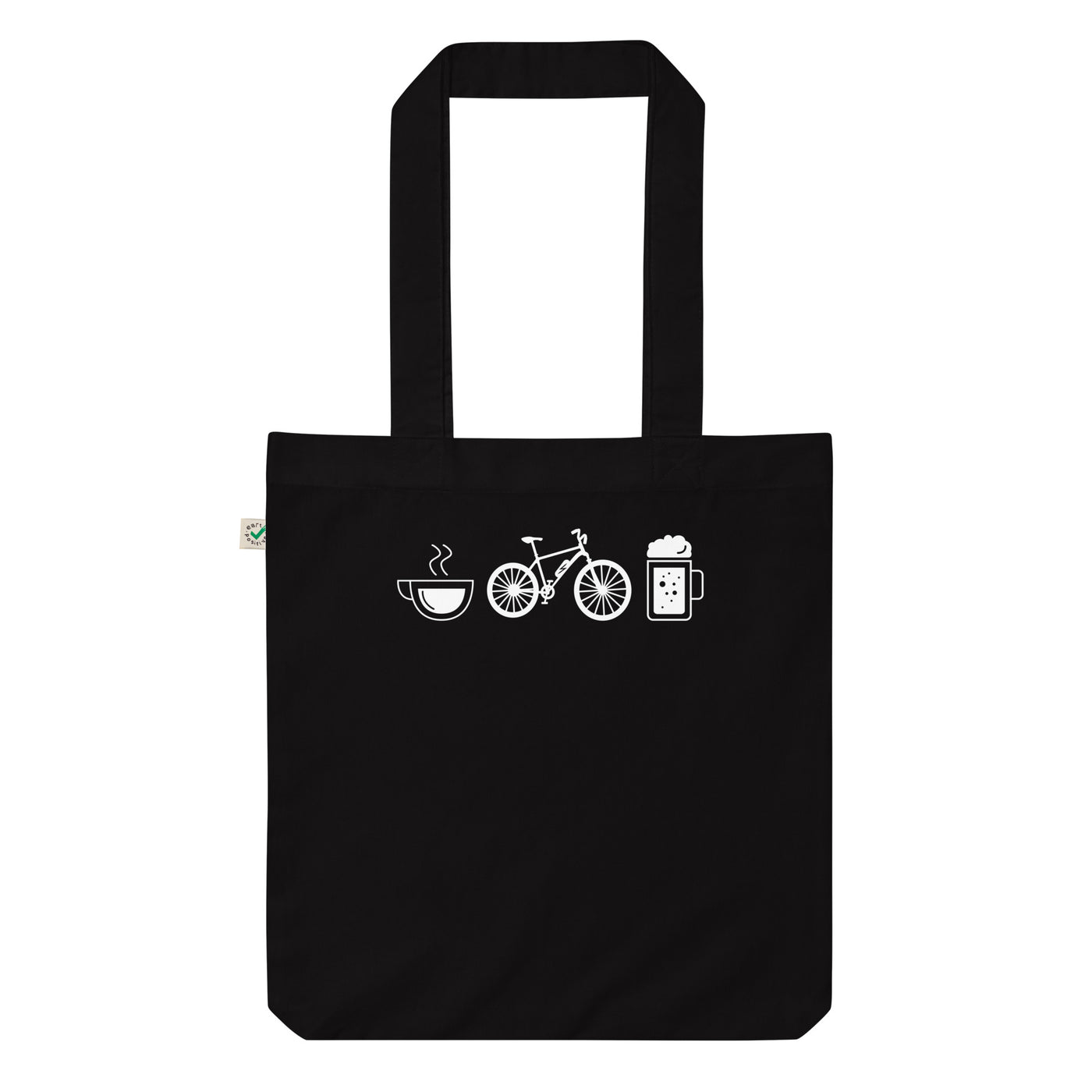 Kaffee, Bier Und E-Bike - Organic Einkaufstasche e-bike Black