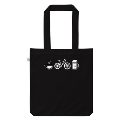Kaffee, Bier Und E-Bike - Organic Einkaufstasche e-bike Black