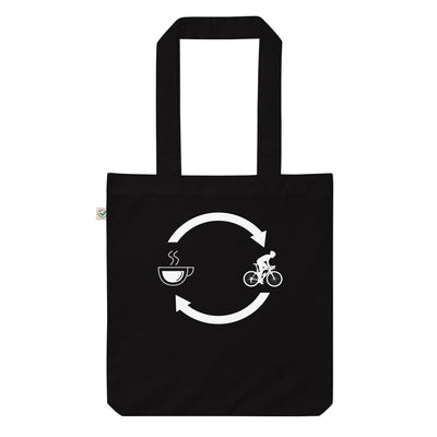Kaffee, Pfeile Laden Und Radfahren 1 - Organic Einkaufstasche fahrrad Black