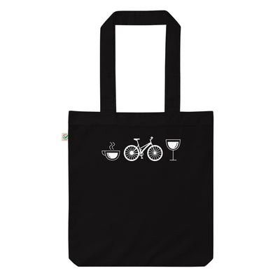 Kaffee, Wein Und Fahrrad - Organic Einkaufstasche fahrrad Black