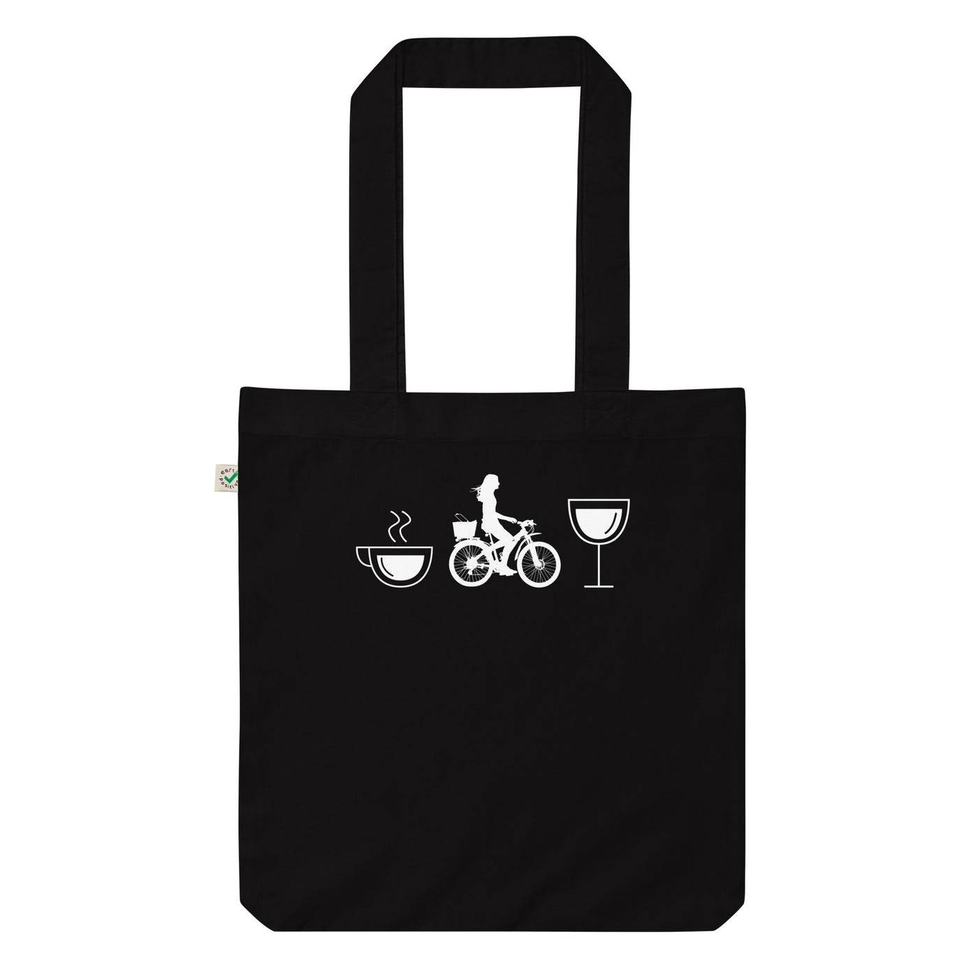 Kaffee, Wein Und Radfahren - Organic Einkaufstasche fahrrad Black