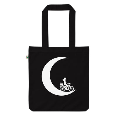 Halbmond - Weibliches Radfahren - Organic Einkaufstasche fahrrad Black