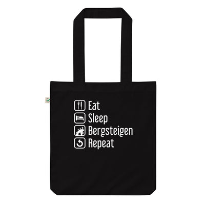 Eat Sleep Bergsteigen Repeat - Organic Einkaufstasche klettern Black