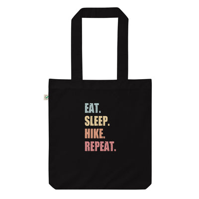 Eat Sleep Hike Repeat - Organic Einkaufstasche wandern Black