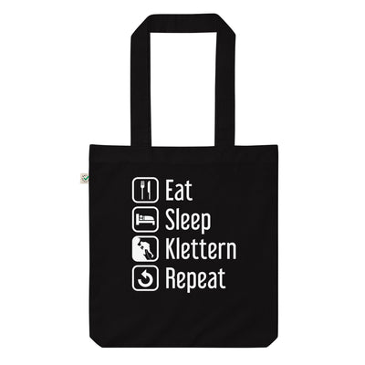 Eat Sleep Klettern Repeat - Organic Einkaufstasche klettern Black