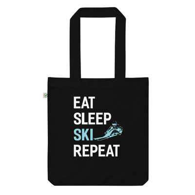 Eat Sleep Ski Repeat - Organic Einkaufstasche klettern Black