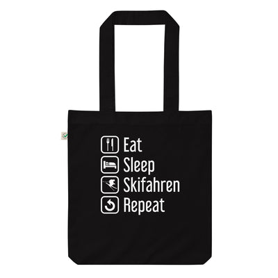Eat Sleep Skifahren Repeat - Organic Einkaufstasche klettern ski Black