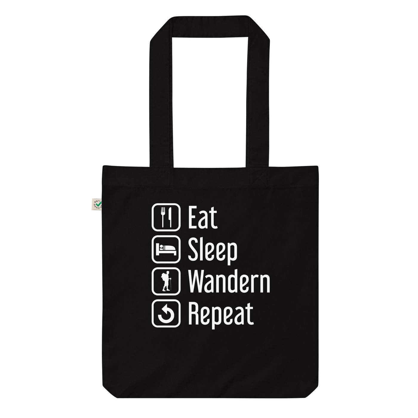Eat Sleep Wandern Repeat - Organic Einkaufstasche wandern Black