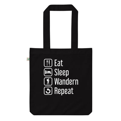 Eat Sleep Wandern Repeat - Organic Einkaufstasche wandern Black