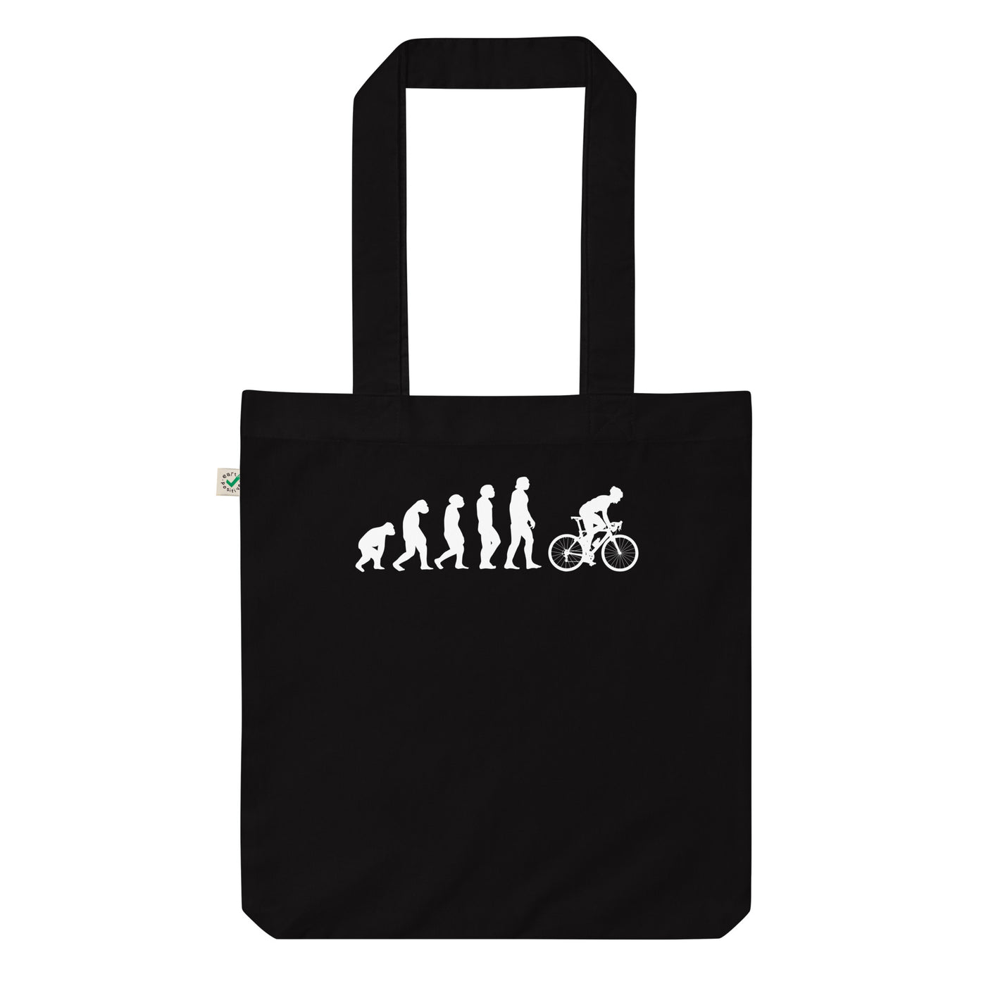 Evolution Und Radfahren - Organic Einkaufstasche fahrrad Black