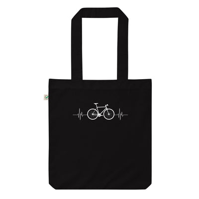 Fahrrad Herzschlag - Organic Einkaufstasche fahrrad Black