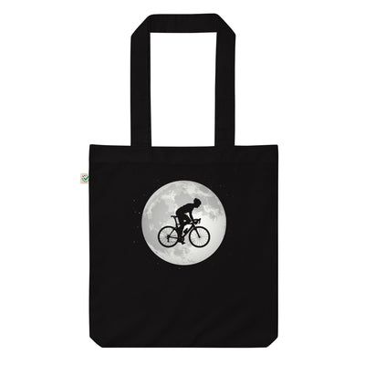 Vollmond - Mann Radfahrend - Organic Einkaufstasche fahrrad Black