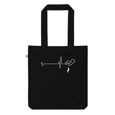 Herz - Herzschlag - Klettern - Organic Einkaufstasche klettern Black