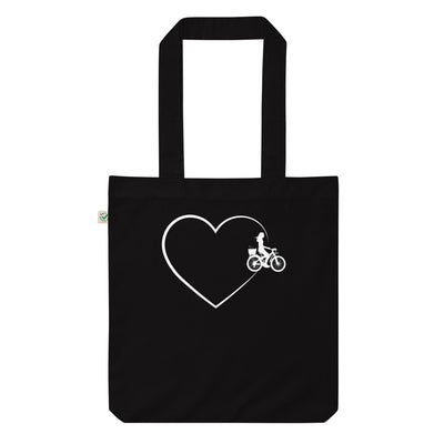 Herz 2 Und Radfahren - Organic Einkaufstasche fahrrad Black
