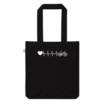 Herzschlag Herz Und Fahrrad - Organic Einkaufstasche fahrrad Black