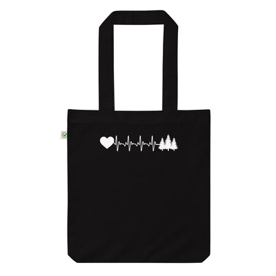 Herzschlag Herz Und Bäume - Organic Einkaufstasche camping Black
