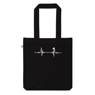 Herzschlag-Klettergipfel - Organic Einkaufstasche klettern Black