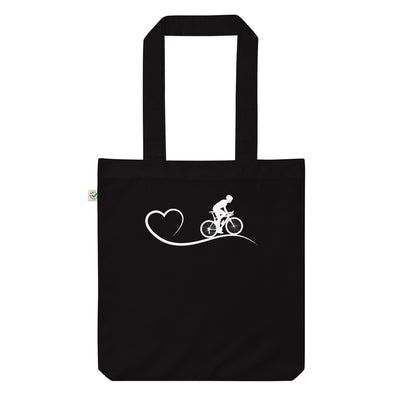 Herz Und Radfahrer - Organic Einkaufstasche fahrrad