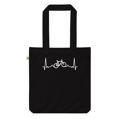 Herzschlag Fahrrad - Organic Einkaufstasche fahrrad Black