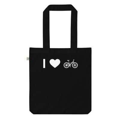 Herz Und Radfahren - Organic Einkaufstasche fahrrad Black