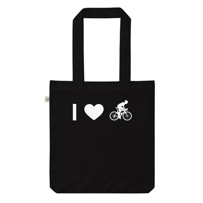 Herz And Mann Beim Radfahren - Organic Einkaufstasche fahrrad
