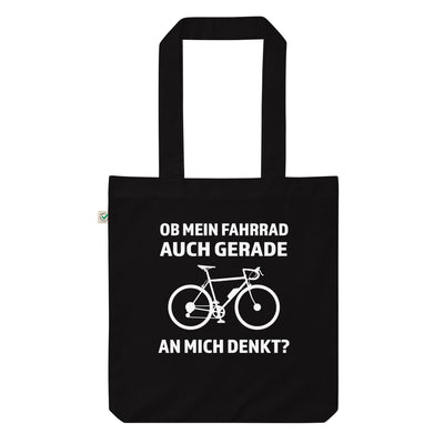 Ob Mein Fahrrad Gerade An Mich Denkt - Organic Einkaufstasche fahrrad Black