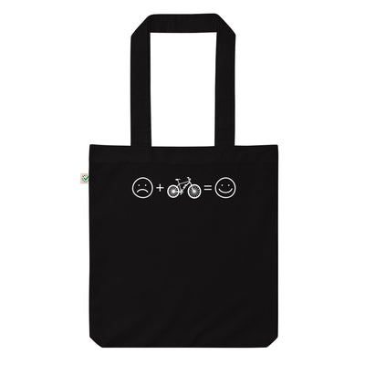 Lächelndes Gesicht Und E-Bike - Organic Einkaufstasche e-bike Black