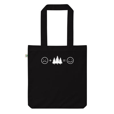 Lächelndes Gesicht Und Bäume - Organic Einkaufstasche camping Black