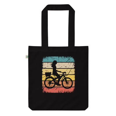 Vintage Quadrat Und Cycling 2 - Organic Einkaufstasche fahrrad