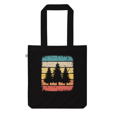 Vintage-Platz Und Bäume - Organic Einkaufstasche camping Black