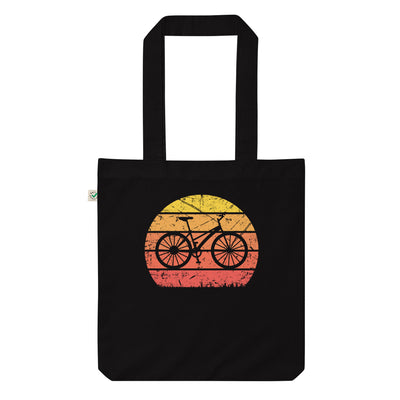Vintage Sonne Und Radfahren - Organic Einkaufstasche fahrrad Black