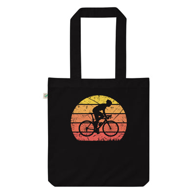 Vintage Sonne Und Radfahren 1 - Organic Einkaufstasche fahrrad Black