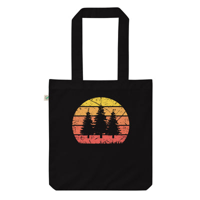 Vintage Sonne Und Bäume - Organic Einkaufstasche camping Black