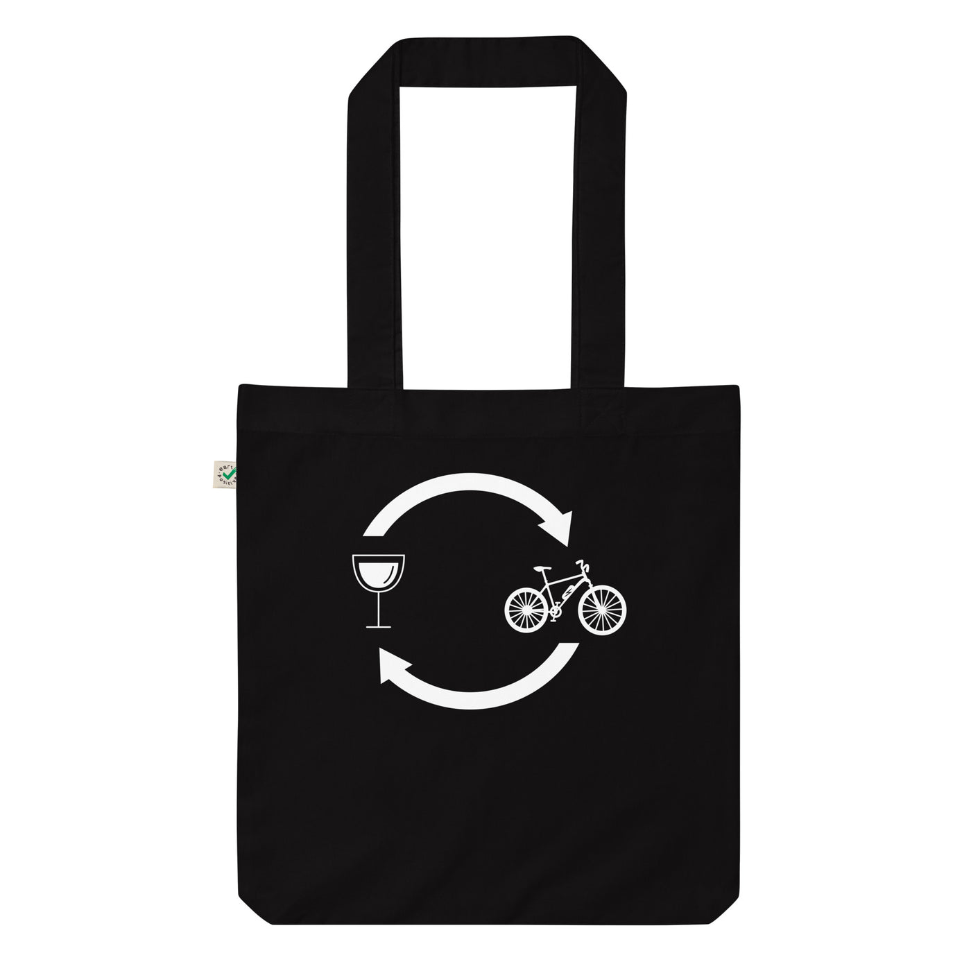 Wein, Ladepfeile Und E-Bike - Organic Einkaufstasche e-bike Black
