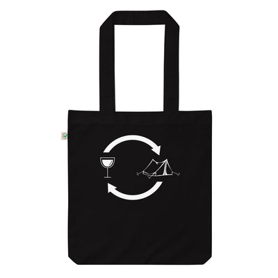 Wein, Ladepfeile Und Camping 1 – (C) - Organic Fashion Tote Bag | EarthPositive EP75 Black