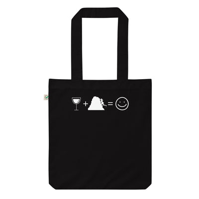 Wein, Lächelndes Gesicht Und Klettern 1 - (K) - Organic Fashion Tote Bag | EarthPositive EP75 Black