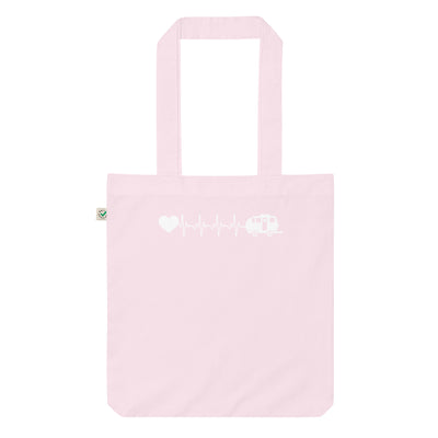 Herzschlag Herz Und Camping - Organic Einkaufstasche camping Candy Pink